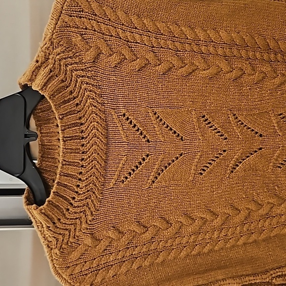 💕WIT & WISDOM💕 Cable Stitch Mock Neck Sweater Vest ~ Nutmeg Brown XL NWT - Picture 9 of 14